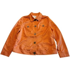 Boutique Europa by Newport News Jacket Womens Sz M Bright Orange Vintage