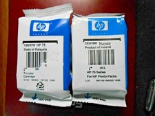 2 Genuine HP 75 TRI-COLOR INK CARTRIDGE SEALED Expired FREE SHIPPING
