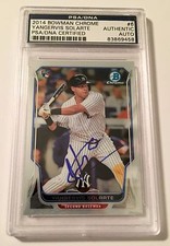 2014 Bowman Chrome Yangervis Solarte Padres Signed RC Card PSA/DNA Slabbed