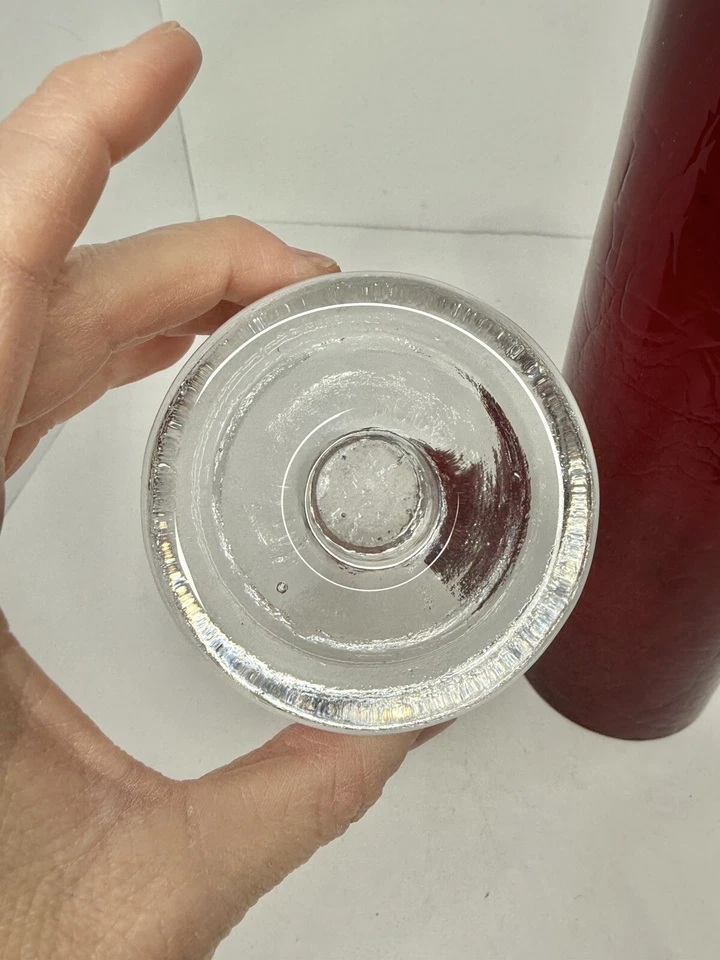 Vintage MCM Blenko Glass Tangerine 990 Hurricane Shade & 990a Candle Holder - Image 4 of 4