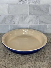 Le Creuset Stoneware Large 11.75" at Rim Cobalt Blue Pie Plate Dish 1.75" Deep