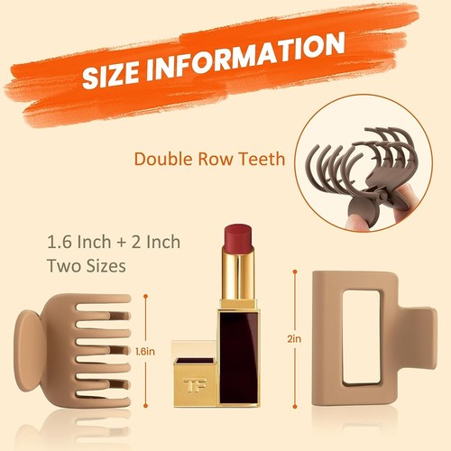8PCS Medium Hair Claws for Women Girls Claw Clips for Thin Hair Lady Hairpins - Picture 7 of 10
