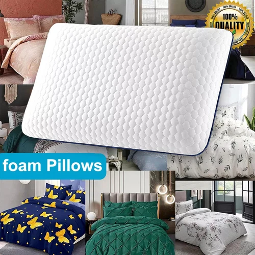 Memory Foam Large Soft Pillow Bounce Back Firm Deluxe memory foam Pillows NEW - Picture 1 of 8