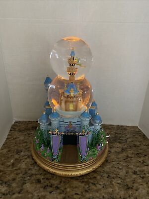 Disney Tinkerbell Castle Rotating Music Double Bubble Water Snow Globe |  eBay