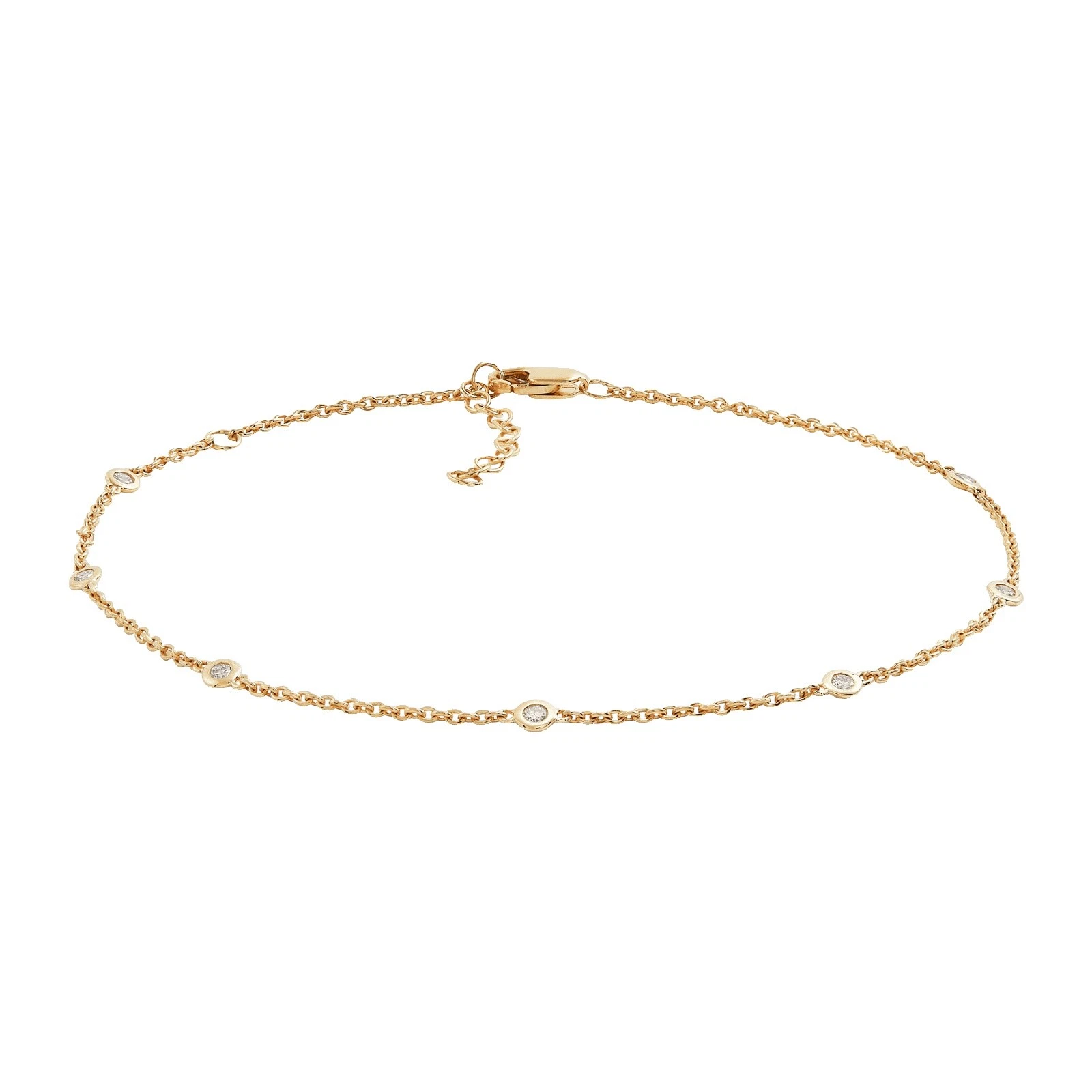 Diamond Yellow Gold 14k Metal Purity Fine Anklets