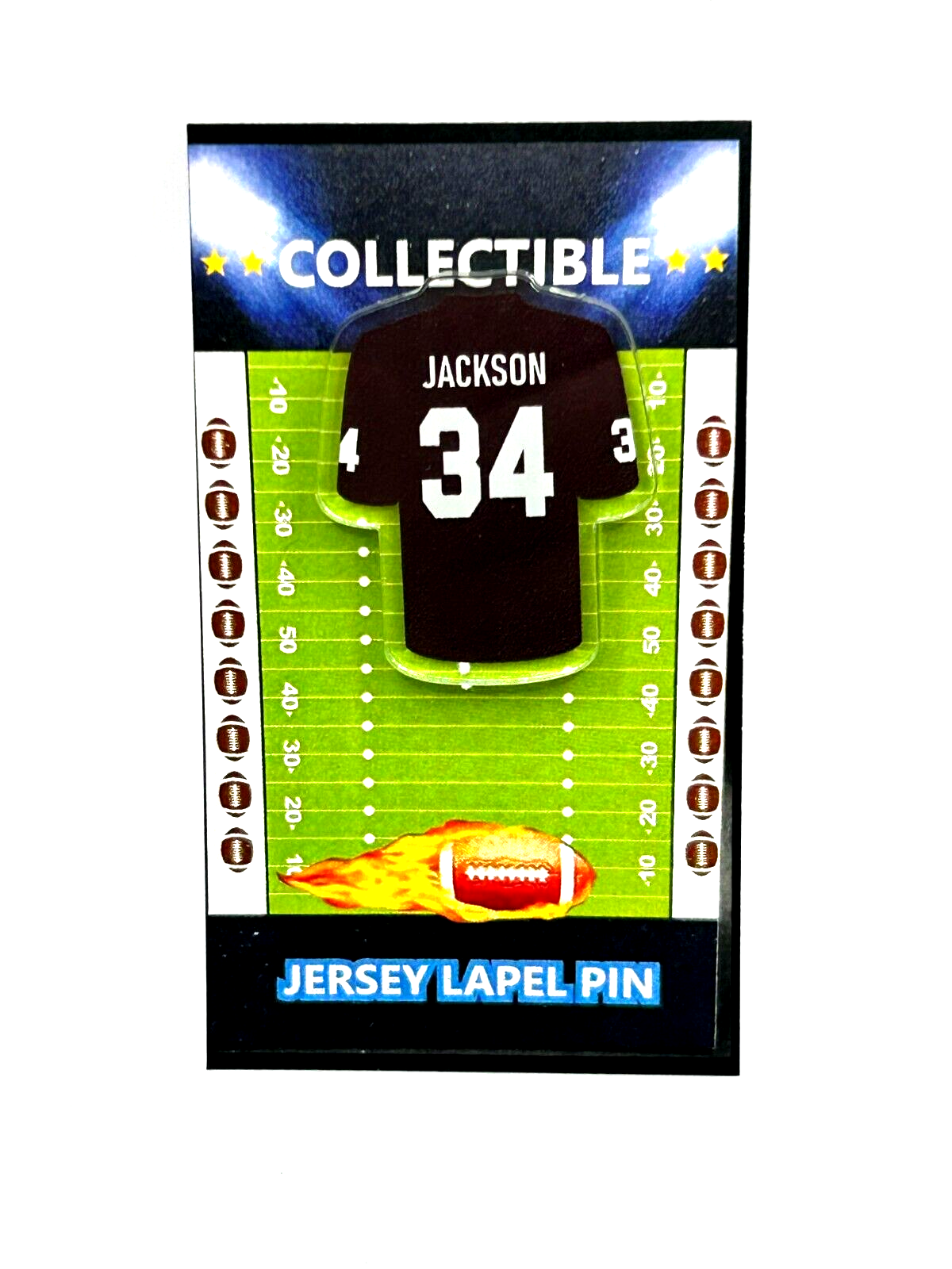 Las Vegas Raiders Bo Jackson jersey lapel pin-BLACK HOLE NATION-FREE SHIP