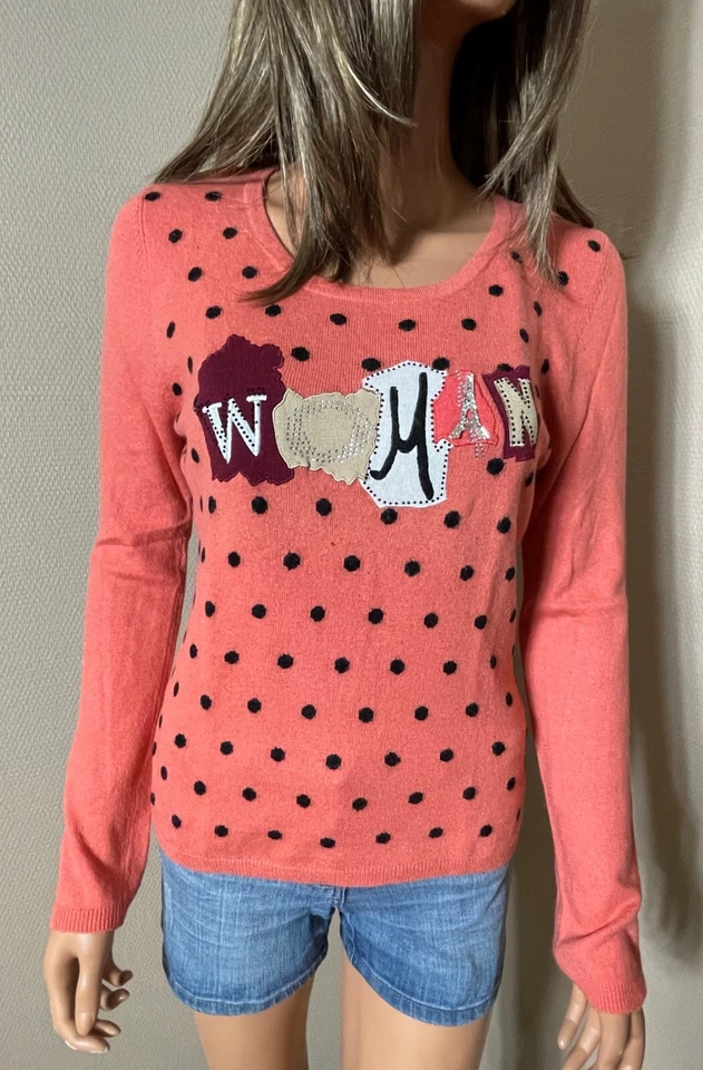 🔥 Pull corail cachemire angora FUEGO WOMAN 36 - Photo 2/4