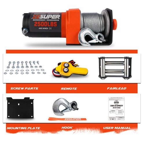 X-BULL 12V Electric Winch 3000lbs 4500lbs 14500lb Synthetic Rope ATV Boat 4WD - Picture 91 of 103