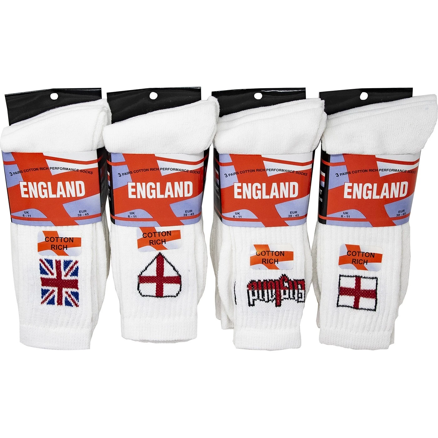 12 PAIRS WHITE ENGLAND WINTER SOCKS THERMAL WARM THICK WOOL QUALITY 6-11 UNISEX