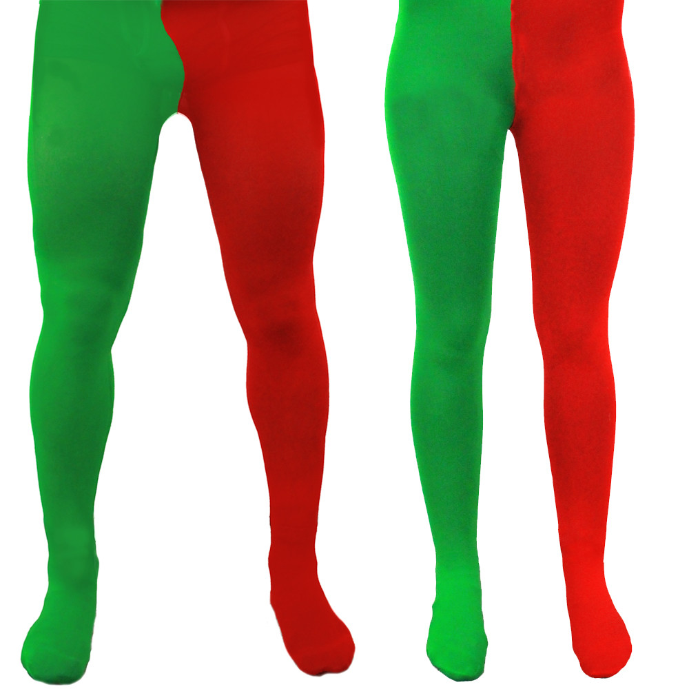 MALLAS ELFO ADULTO ROJO VERDE NAVIDAD SANTA PEQUEÑO AYUDANTE TRABAJADOR NAVIDAD HOMBRES DAMAS