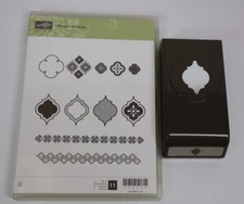 Stampin' Up MOSAIC MADNESS PUNCH + UNMounted Rubber Stamp Set Shapes Patterns