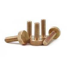5Pcs Brass Knurled Thumb Screws, M3x8mm Flat Grip Bolt Knobs Fasteners
