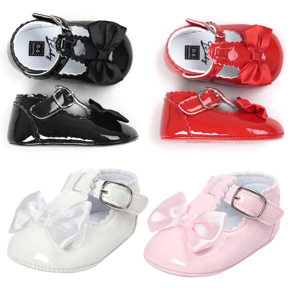 Infant Baby Boy Girl Soft Sole Crib Shoes Toddler Mary Jane Shoes Newborn to 18 - Image 2 of 4