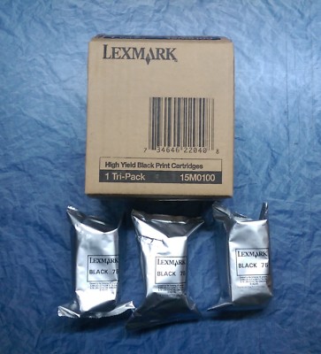 3 x Original Lexmark 75 schwarz HIGH YIELD Neu - im SInne von unbenutzt