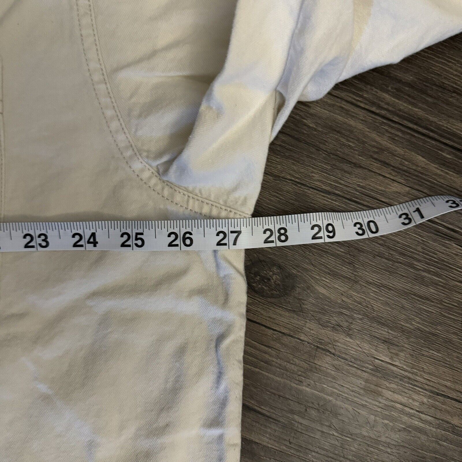 Vintage Levi’s Shirt Mens XL Off White Denim Butt… - image 3