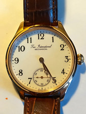 Beautiful Mans Mechanical Wristwatch Finely Decorated Exhibition Movement Used