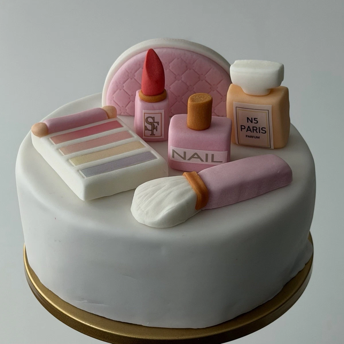 Make up Cake Topper essbar Lippenstift Parfum Fondant Deko Geburtstag Mädchen - 6 Stück