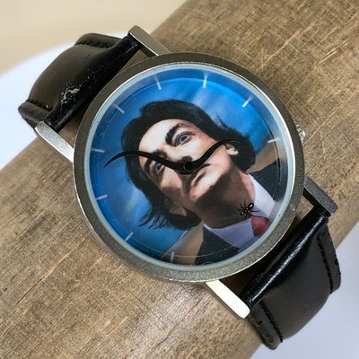 Tempus Fugit Unisex Salvador Dalí Dial Ant Rotating Leather Quartz Watch 7 1/4''