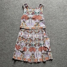 Topshop Fit & Flare Pleated Jumper Mini Dress Womens 2 / XS Fall Floral Autumn