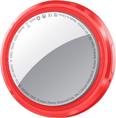 Item Finder 1er Pack Rot, Bluetooth Schlüsselfinder Kompatibel mit Apple Find My (iOS