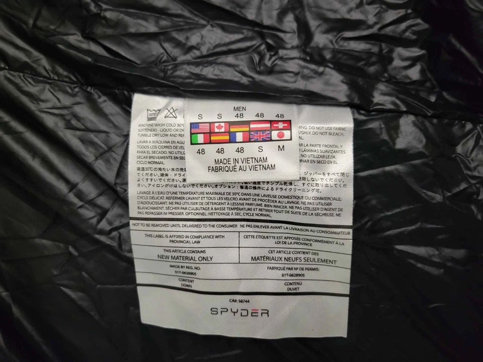 Spyder Team USA Down Filled Outdoor Ski Red White Blue Puffer Jacket Coat Mens S - Image 4 of 4