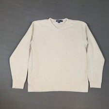 Vintage 90s Polo by Ralph Lauren V Neck Pullover Sweater Size Large Beige