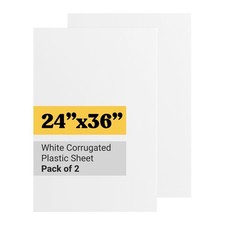 Corrugated Plastic Board 2PK - 24x36 Indoor Outdoor 4mm Coroplast White 2 Pack