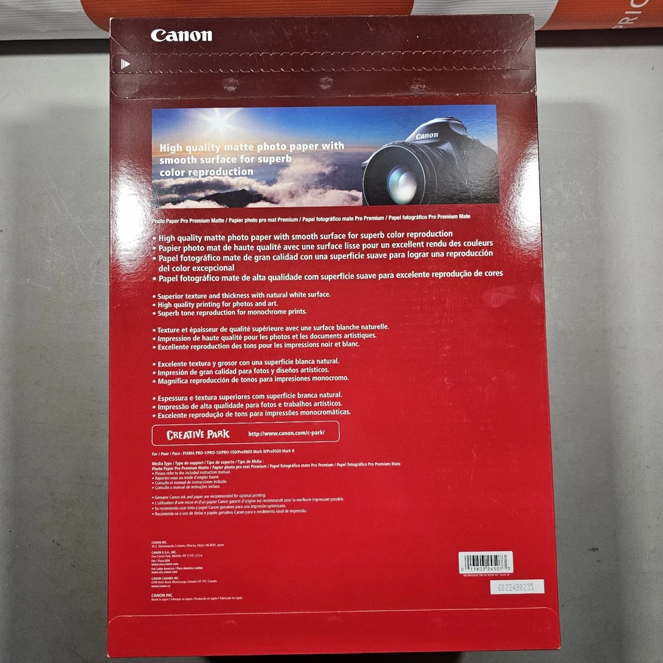 Canon Photo Paper Pro Premium Matte 13x19 50 Sheets PM-101 White A3+ 12.2 Mil - Image 2 of 2