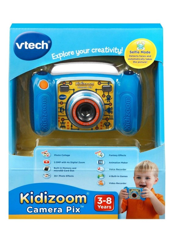 VTech Kidizoom Camera Pix Blue Kids Digital Video Usb Selfie Voice Recorder NEW.