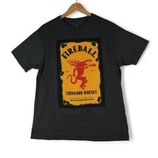 Fireball Whisky T-Shirt Mens Large Cotton Blend Gray