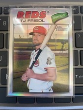 2026 Topps Heritage T.J. Friedl Refractor #296 - Cincinnati Reds