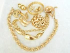 10 Pieces Vintage Signed Trifari Gold Tone Jewelry Lot