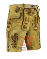 Authentic Bavarian Lederhosen Men's Vintage Handcrafted Shorts Oktoberfest 2025