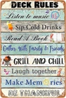 Deck Rules Sign Outdoor Yard Deck Accessories Decor Camping Rules Signs Vintage