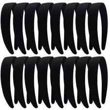 Black Satin Headbands for Women 1 Inch Anti-slip Black Ribbon Hair Bands for ...