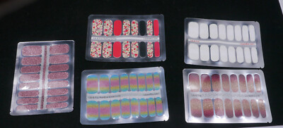LILY & FOX NAIL NAIL POLISH STRIPS, MIXED LOT OF 62 PLUS TEST SET