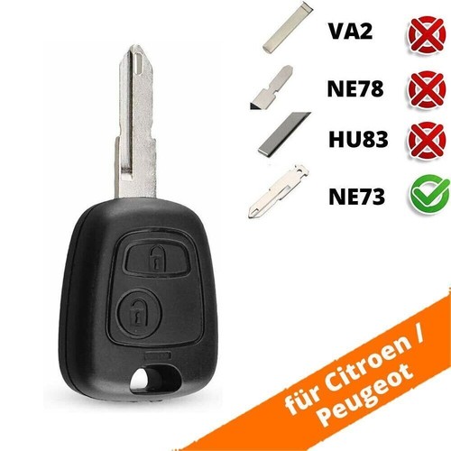 Schlüssel Ersatz Tasten Gehäuse für Peugeot Citroen C1 C2 C3 107 307 Aygo - Picture 5 of 7