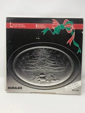DURALEX Christmas tree Platter #3530 FRANCE Les Verreries De Saint Gobain