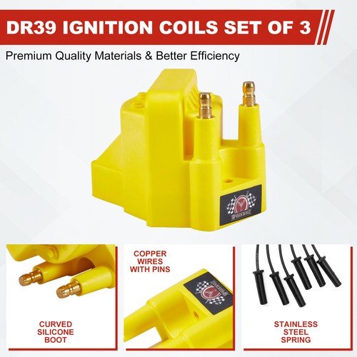 Ignition Coil DR39 & Spark Plug & Wire Set For 1996-08 Buick Lucerne Chevy 3.8L - Picture 7 of 23