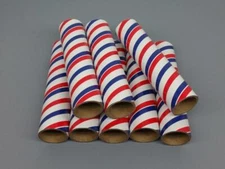 10pc Fireworks Cardboard Tubes 1-1/4" x 6" x 3/32" Red/White/Blue Pyro