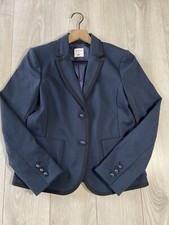 Gap Academy Navy Stretch Black Trim Pocket Blazer Knit Jacket Sz 2