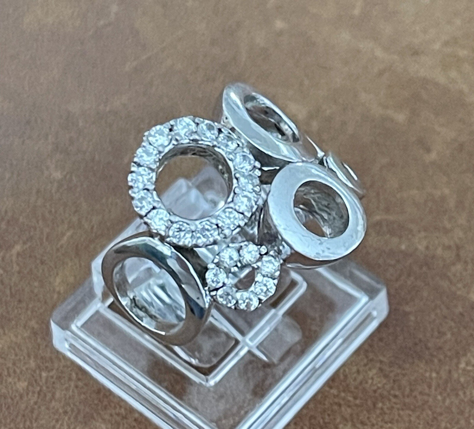 Multi Circle Cluster Bubble Ring-Modern Design CZ… - image 1