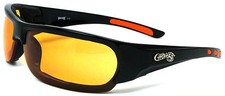 Men Choppers Biker Foam Padded Wrap Around Sunglasses - Light Orange Lens C47
