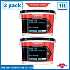 Evo-Stik Mould Resistant Wall Tile Adhesive & Grout Ready Mixed Large 1lt 2pk