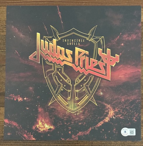 JUDAS PRIEST INVINCIBLE SHIELD 2 LP VINYL & FULLY SIGNED INSERT W TIPTON BAS COA - Picture 4 of 5