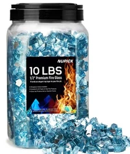 10 Pound Fire Glass 1/2 Inch Reflective Fire Glass Fit with Fire Pit Glass an...