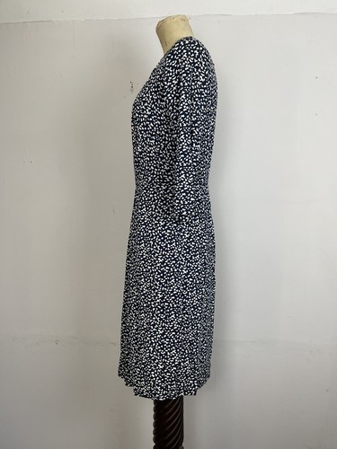 Max Mara Studios Midi Dress UK 10 Blue White Silky Polyester VGC Summer B4 - Picture 3 of 7