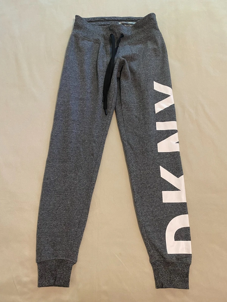DKNY Sport Gray Jogger Pant Big Logo Activewear Womens Size XXS eBay