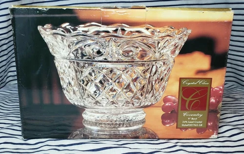 Crystal Clear Industries "Coventry" Bowl - 6" Tall, 9" Diameter