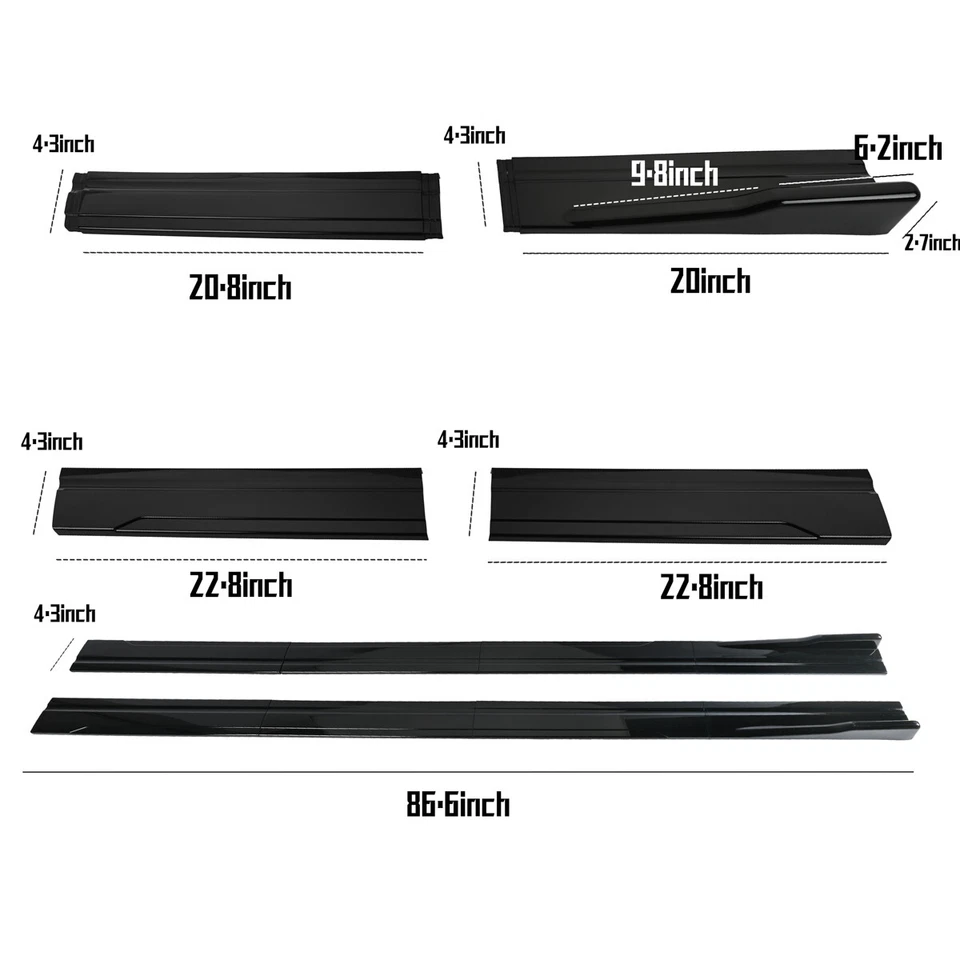 86.6" Fit For Buick LeSabre 1995-2005 Car Side Skirts Lip Splitter Rocker Panel Foto 3 de 4